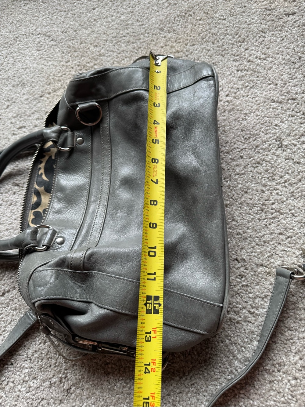 Rebecca Minkoff Gray Morning After Bag (MAB) Leather Satchel with Strap - Picture 10 of 10